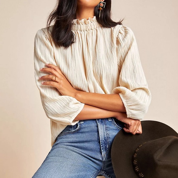 Anthropologie | Tops | Anthropologie Rode Kiernan Highneck Blouse ...
